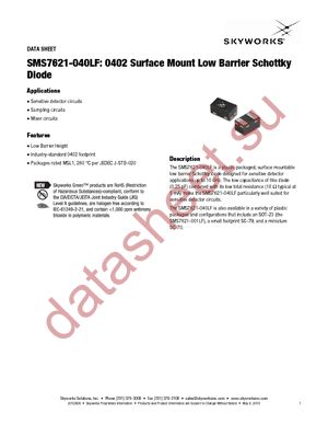 SMS7621-040LF datasheet  